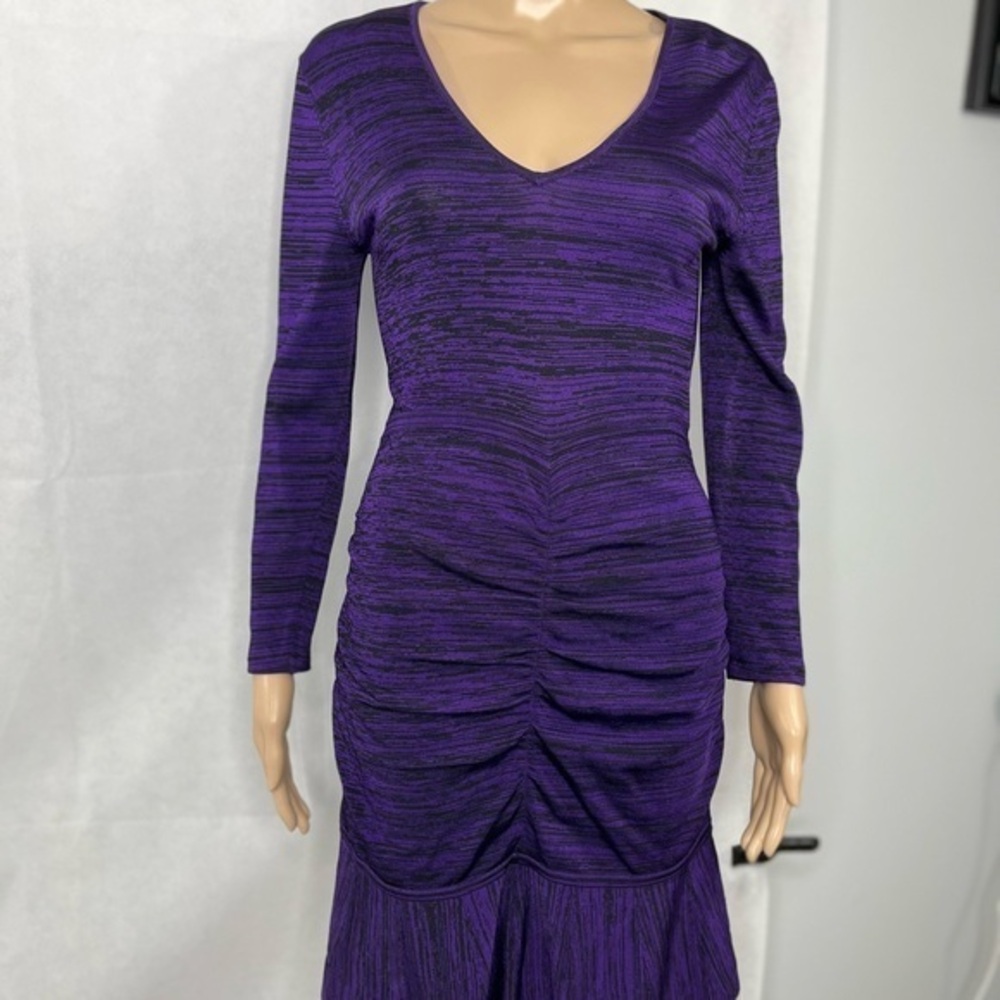 Stretchy ruched purple dress by Parker, like new, size S.